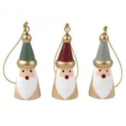Set de 3 Santas de Madera para Colgar Navidad|Maderas