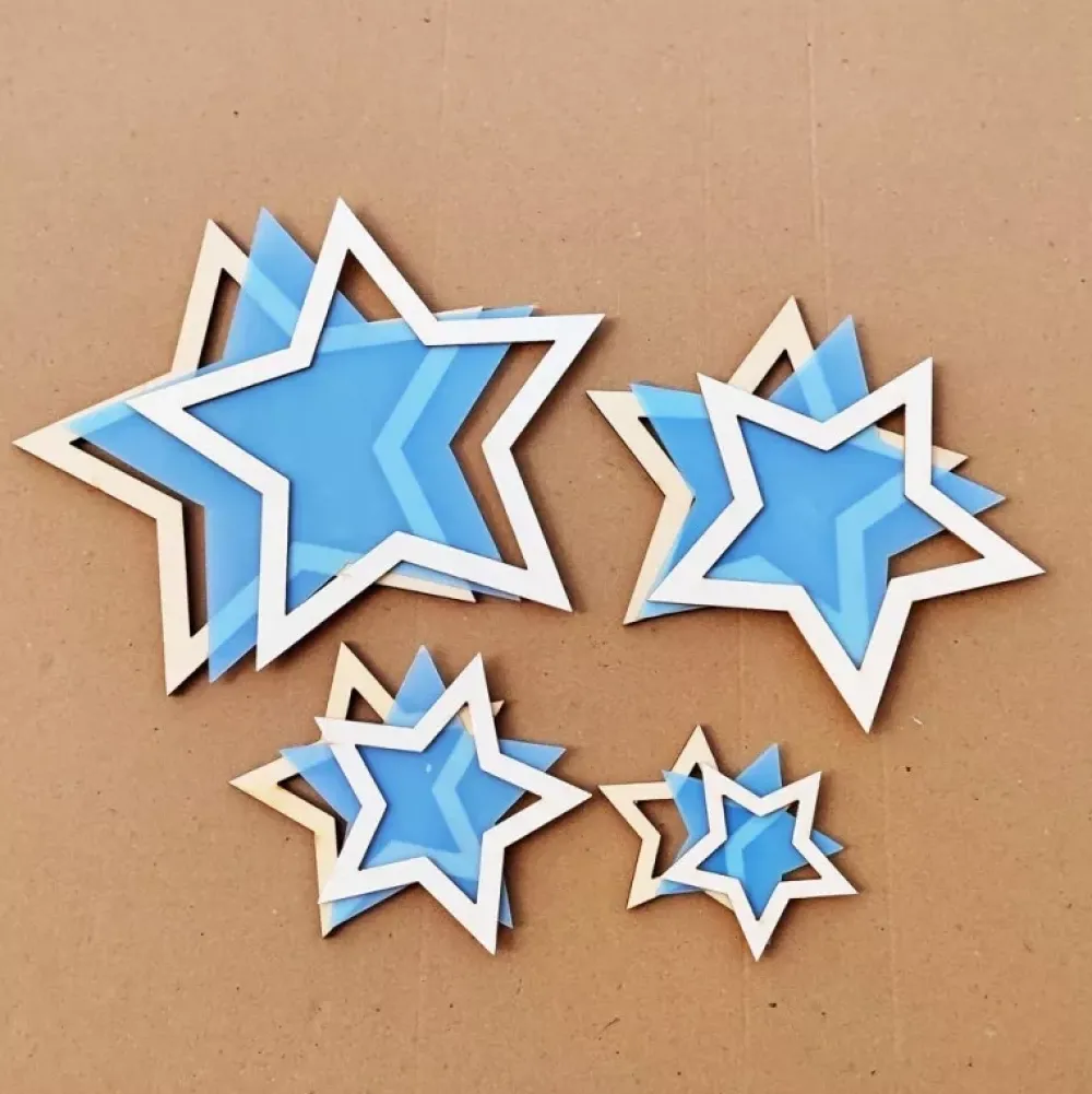 Outlet Set de 4 Shakers Estrellas 19cm Maderas