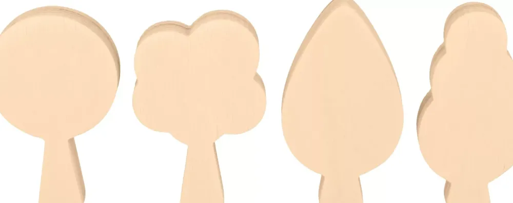 Hot Set de 4 Siluetas de Madera Árboles Maderas