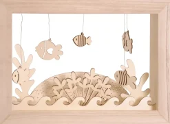 Hot Set de 10 Siluetas de Madera Peces Maderas