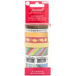 Clearance Set de 8 washi tapes Journal Studio Amy Tangerine AC Decoupage