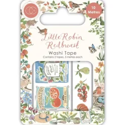 Sale Set de 2 Washi Tapes Little Robin Redbreast Decoupage|Papeles