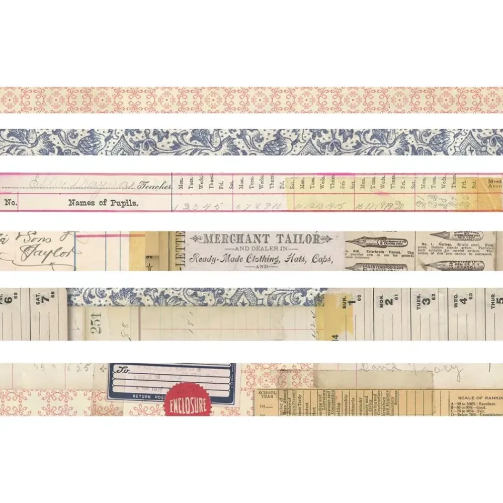 Clearance Set de 6 Washi Tapes Merchant Idea-Ology Tim Holtz Papeles|Decoupage