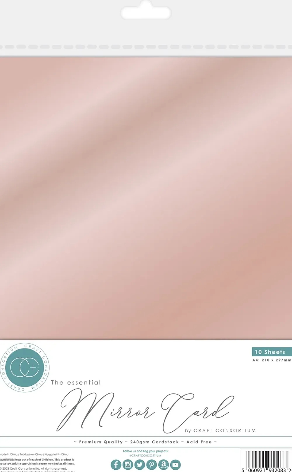 Best Set de cartulinas metalizadas The Essential Mirror Card Rose Gold Papeles