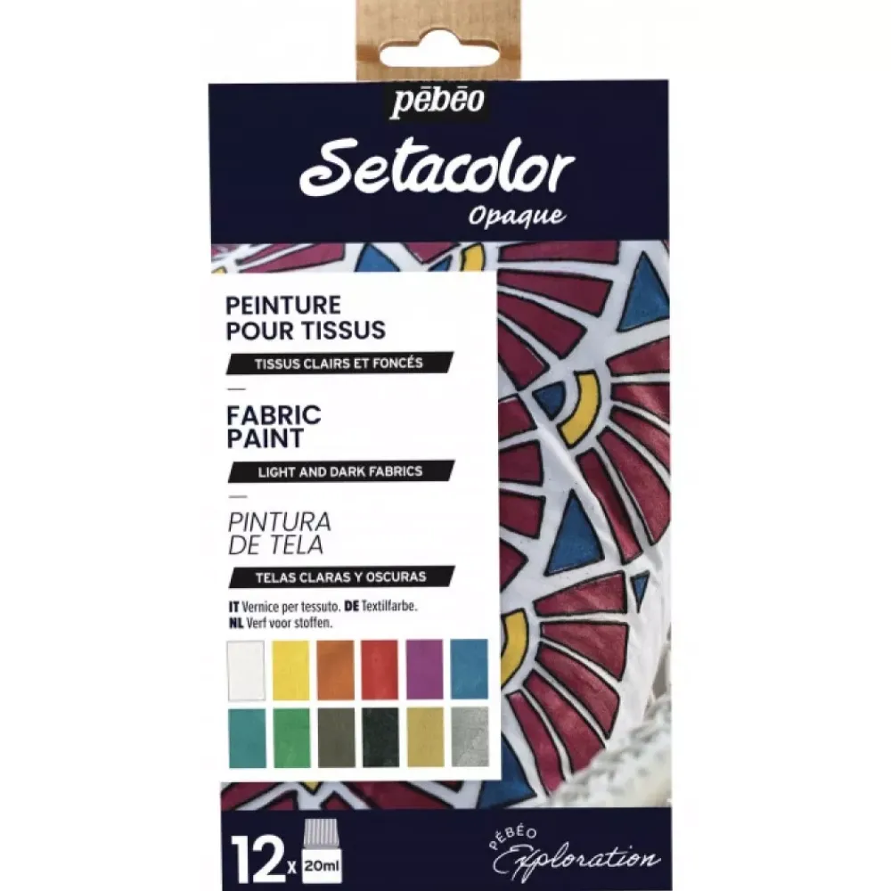 New Set de Iniciación Setacolor 12 Pinturas tela opacas tela 20ml Pinturas Para Tela Y Seda