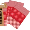 New Set de papeles Decopatch Rayas, lunares y vichy rojo Decoupage