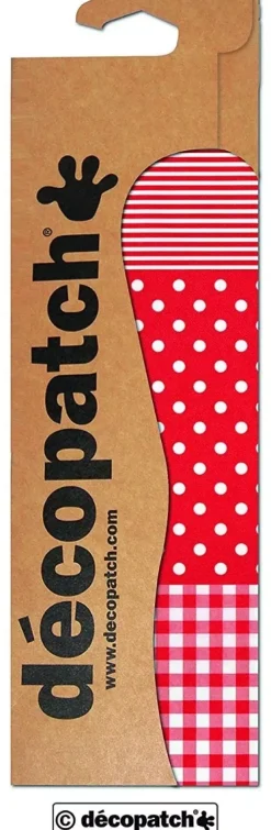 New Set de papeles Decopatch Rayas, lunares y vichy rojo Decoupage