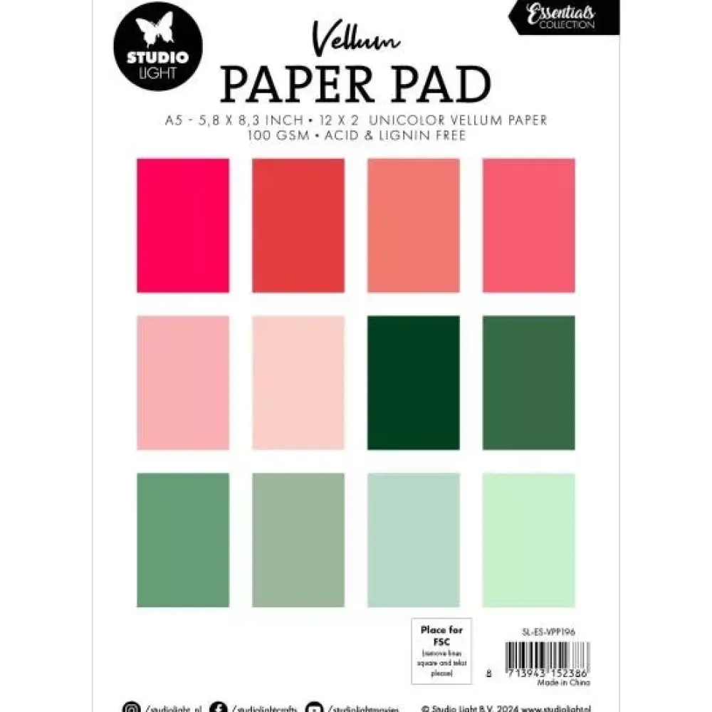 Hot Set de Scrapbooking Vellum Shades of Christmas 15x21cm Papeles