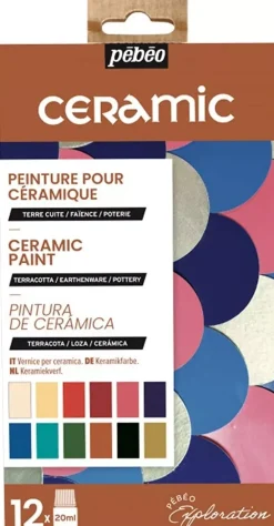 Set Exploration Ceramic 12 Pinturas para Cerámica y Vidrio 20ml Pinturas De Vidrio Y Cerámica