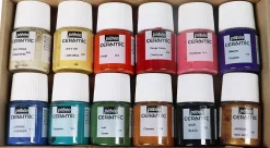Set Exploration Ceramic 12 Pinturas para Cerámica y Vidrio 20ml Pinturas De Vidrio Y Cerámica