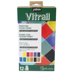 Clearance Set Exploration Vitrail 12 Pinturas Cristal y Cerámica 20ml Pinturas De Vidrio Y Cerámica