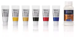 Hot Set Iniciación Flashe 6 Tubos Acrlilico + Barniz Lefranc & Bourgeois 20ml Pinturas Acrílicas