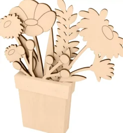Best Set Maceta y Flores de Madera Life is Simple Maderas