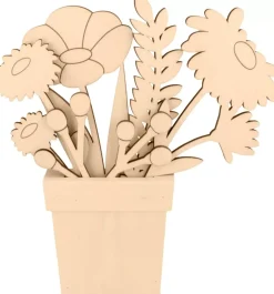 Best Set Maceta y Flores de Madera Life is Simple Maderas