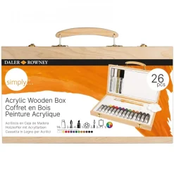 Sale Set Maletín de Madera y 26 Acrílicos Simply Daler Rowney Rotuladores