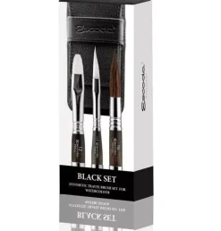 Hot Set viaje acuarela 1272 estuche tela negra y pinceles Pinceles Y Brochas