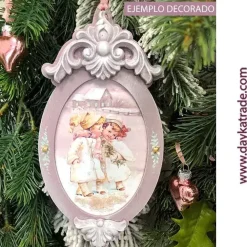 Online Silueta de madera Bola de Navidad ovalada con resina Dayka Navidad
