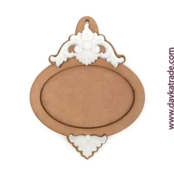 Clearance Silueta de madera Bola de Navidad Ovalada con Resina Blanca Dayka Navidad