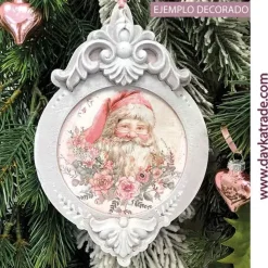Discount Silueta de madera Bola de Navidad con Resina Blanca Dayka Navidad