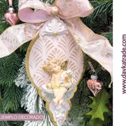 Clearance Silueta DM Bola de Navidad con repisa y resina blanca Dayka Navidad