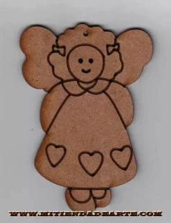 Sale Silueta en DM - NVD014 Ángel con vestido 3 corazones Navidad