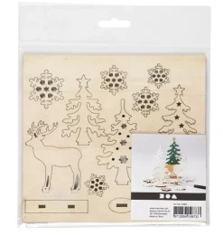 Outlet Siluetas de Madera Bosque con Ciervos Navidad