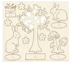 Clearance Siluetas de Madera Conejos Navidad|Maderas