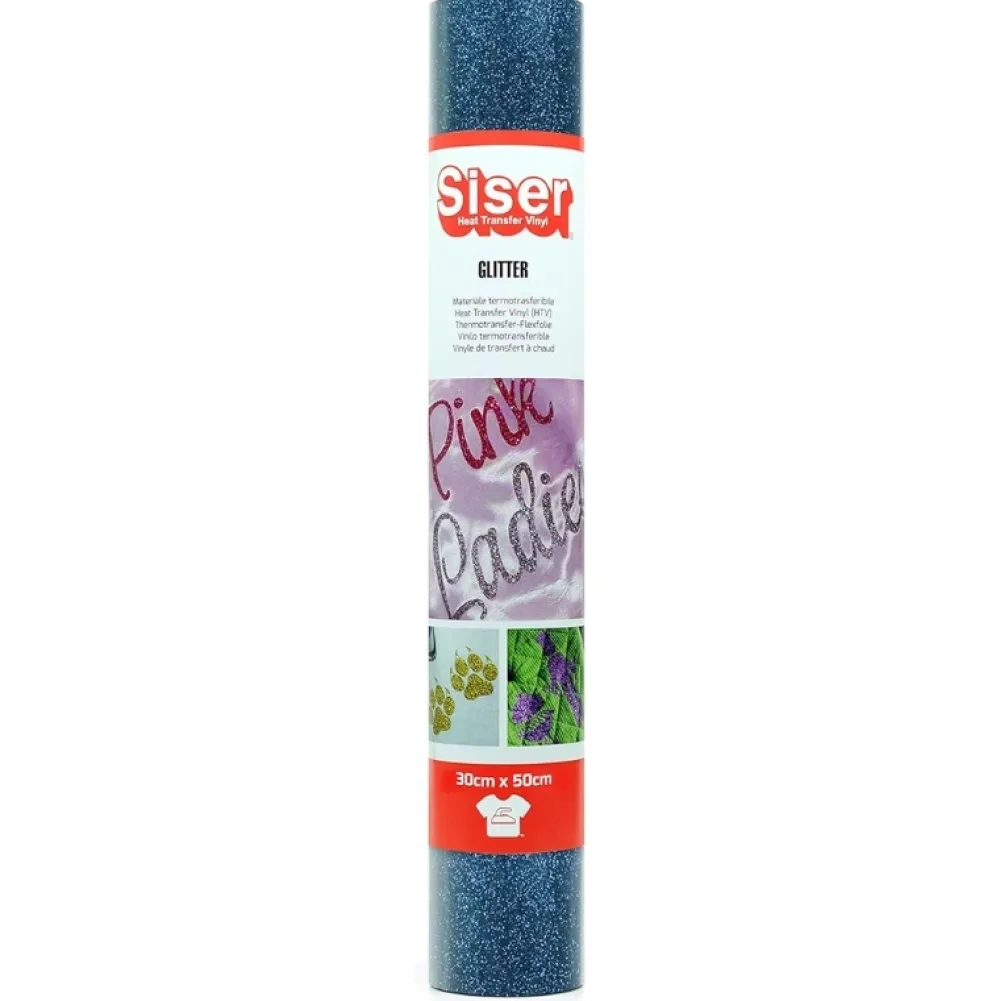 Clearance Vinilo Termotransferible Glitter Sapphire 30x50cm Silhouette