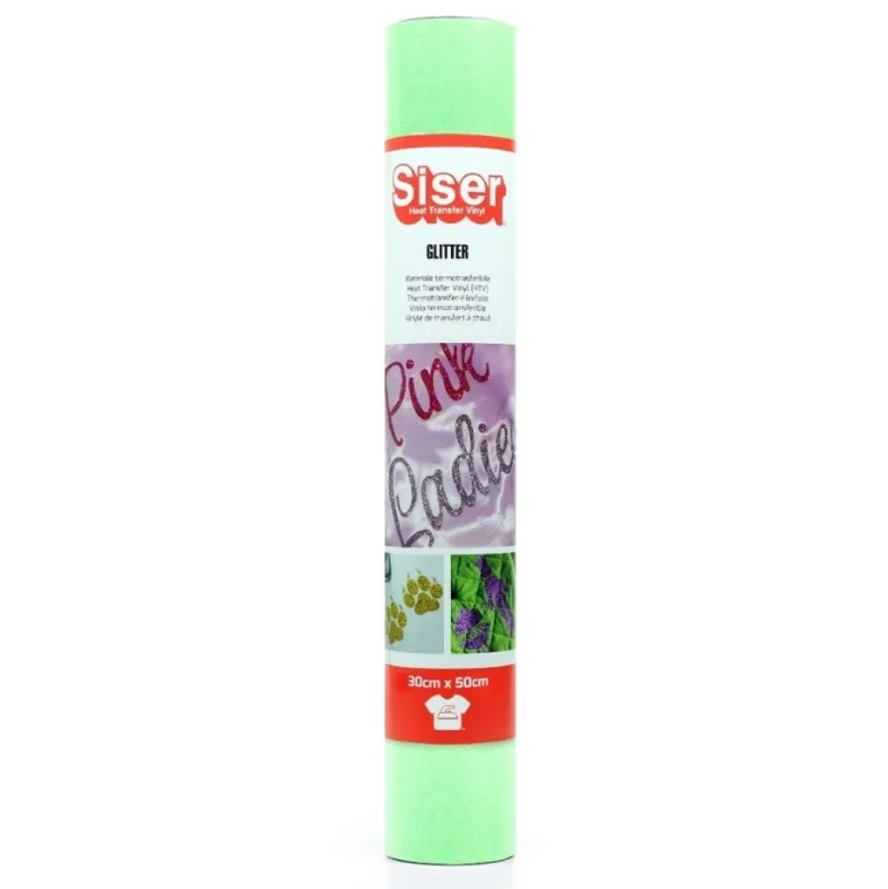 Sale Vinilo Termotransferible Glitter Neon Green 30x50cm Silhouette