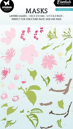 Online Stencil Apple Blossom Essentials 15x21cm Plantillas