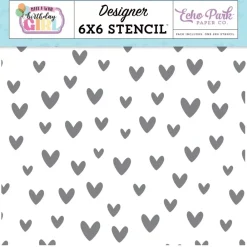Outlet Stencil Birthday Love Hearts Make A Birthday Wish Girl Echo Park Plantillas