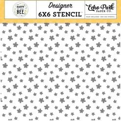 New Stencil Flowers Please Happy As Can Bee Echo Park Plantillas