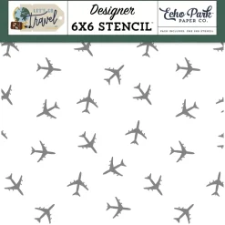Clearance Stencil Fly Away Let’s Go Travel Echo Park Plantillas