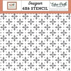 Clearance Stencil Geometric Flower Family Echo Park Plantillas