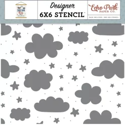 Outlet Stencil Little Dreamer Dream Big Little Boy Echo Park 15x15cm Plantillas