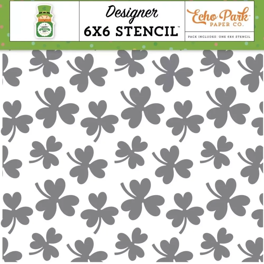 Online Stencil Lucky Day Shamrock Happy St. Patrick's Day Echo Park Plantillas