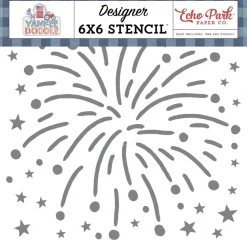 Discount Stencil My Favorite Firework Yankee Doodle Echo Park 15x15cm Plantillas