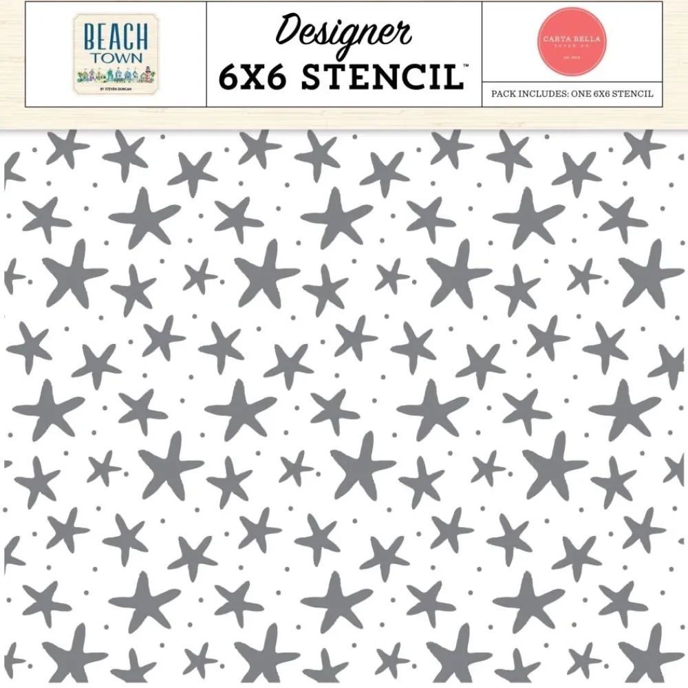 Hot Stencil Starfish Seas Beach Town 15x15cm Plantillas