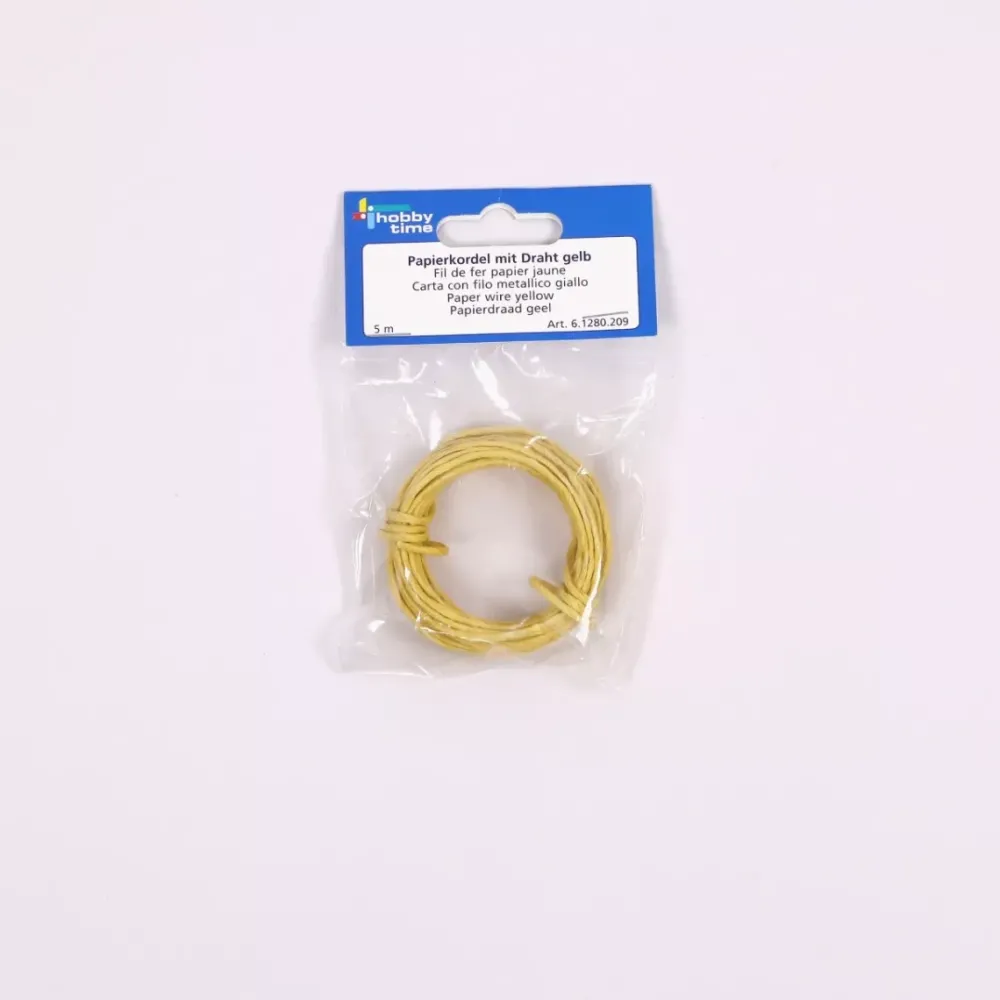 Sale SUPER OFERTA **40%** Cordón de Papel con Alambre Amarillo 2mm Bisutería|Goma Eva Fofuchas