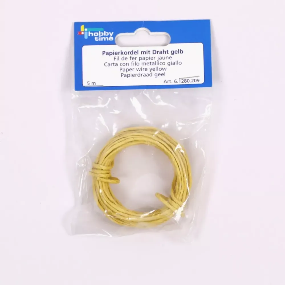 Sale SUPER OFERTA **40%** Cordón de Papel con Alambre Amarillo 2mm Bisutería|Goma Eva Fofuchas