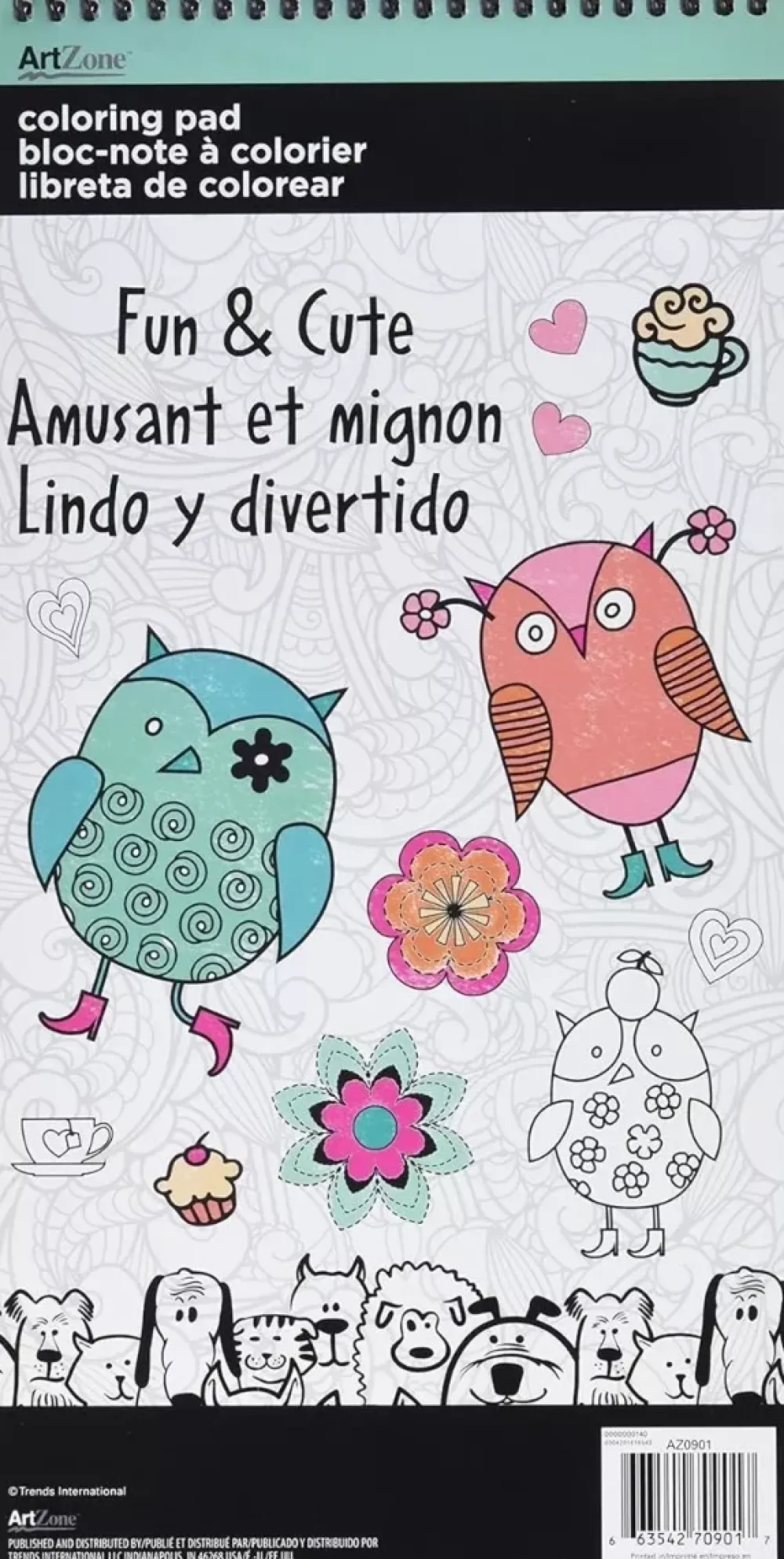 Clearance SUPER OFERTA **40%** Libro para colorear Fun & Cute ArtZone 15x30cm Colorear