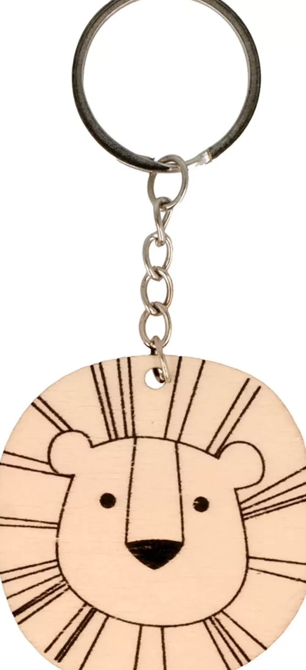 New SUPER OFERTA **40%** Llavero de Madera Cara León Safari Maderas