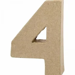 SUPER OFERTA **40%** Número 4 de papel maché 7x10cm Cartón Y Papel Maché