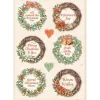 New SUPER OFERTA **40%** Papel de arroz 6 Coronas All Around Christmas 21x29cm Decoupage|Papeles