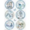 Online SUPER OFERTA **40%** Papel de arroz Círculos Blue Land 21x29cm Decoupage