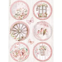 Outlet SUPER OFERTA **40%** Papel de arroz Círculos Roseland 21x29cm Papeles|Decoupage