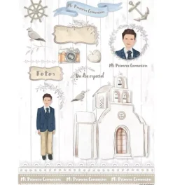 New SUPER OFERTA **40%** Papel de arroz Iglesia de comunión niño 30x41cm Decoupage