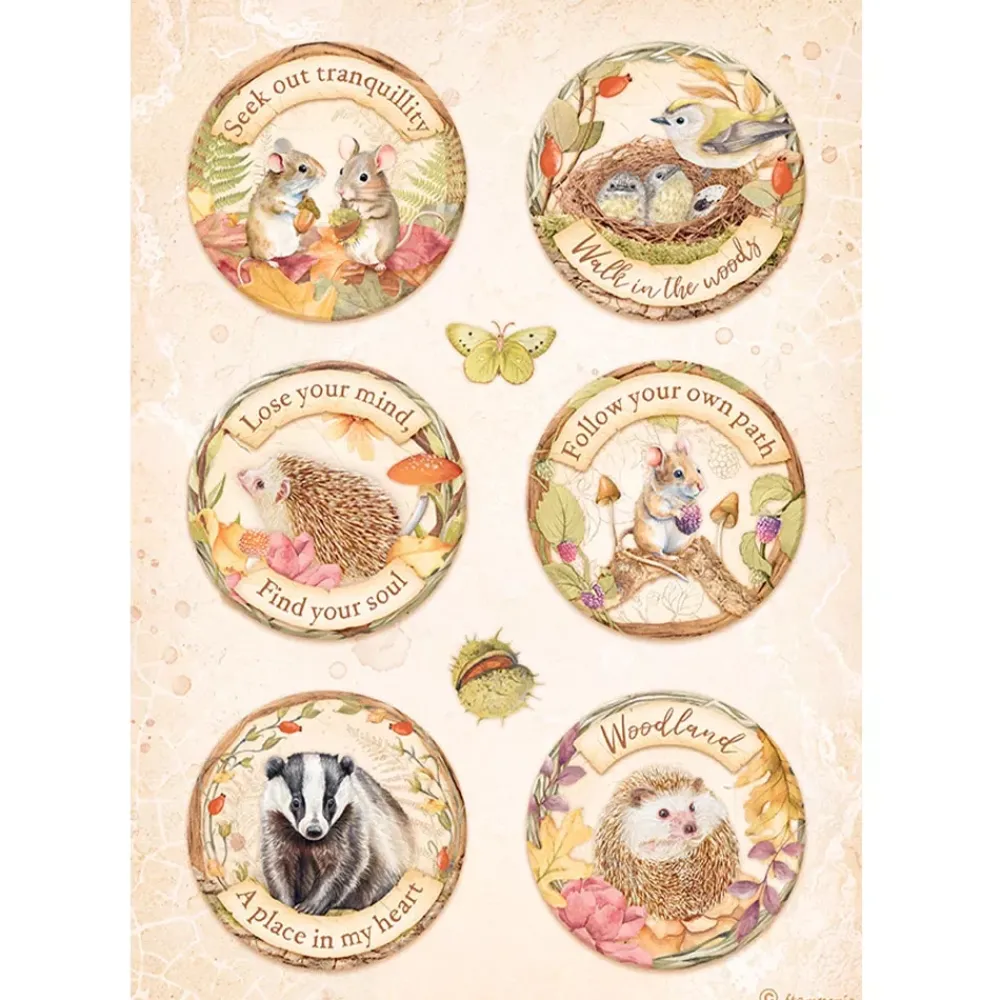 Clearance SUPER OFERTA **40%** Papel de arroz Círculos Romantic Woodland Papeles|Decoupage