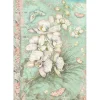 Clearance SUPER OFERTA **30%** Papel de arroz Orquídea Blanca Orchids and Cats 21x30cm Papeles|Decoupage