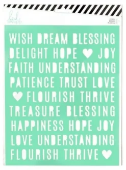Outlet SUPER OFERTA **40%** Plantilla de stencil Wish Heidi Swapp Plantillas